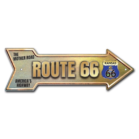 Signmission Route 66 Kansas Arrow Sign Funny Home Decor 36in Wide P-ARROW12-999634